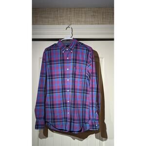 J. Crew Mens Size M Button Down Casual Shirt Tartan Plaid 100% Cotton